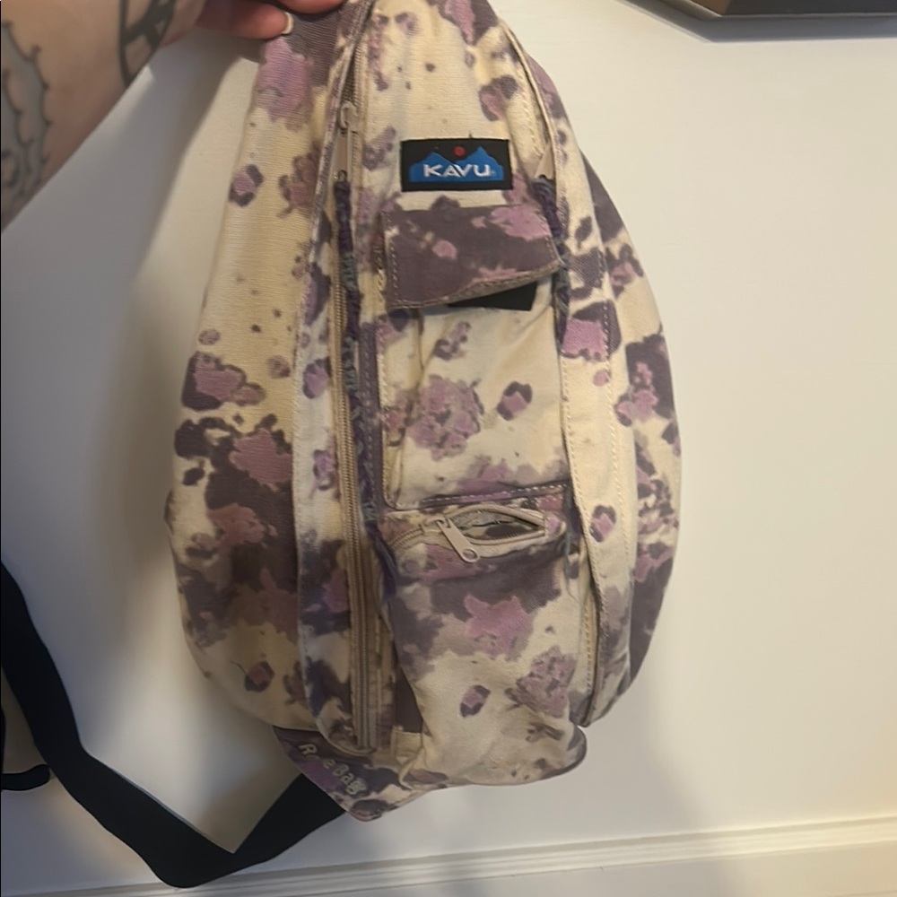 Kavu Purple and Cream Belt Bag with Durable Design